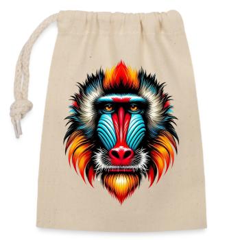 Mandrill Monkey - Closable cotton gift bag (14x20cm) - nature - Front