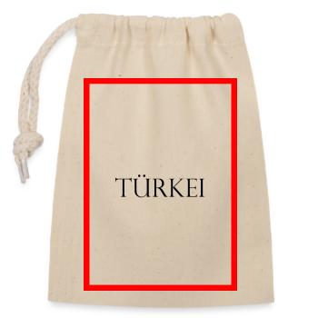 Turkey Türkiye Statement Lettering with Flag - Closable cotton gift bag (14x20cm) - nature - Front
