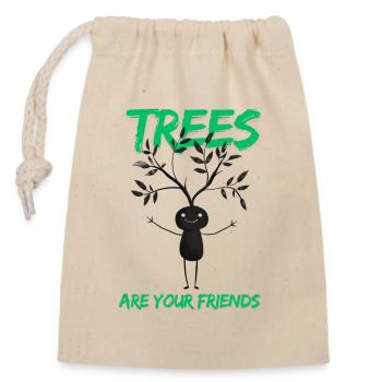 Funny Tree Friend Motif - Closable cotton gift bag (14x20cm) - nature - Front