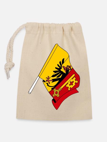 Flagge: Genf, Schweiz - Verschließbarer Geschenkbeutel aus Baumwolle (14x20cm) - Natur