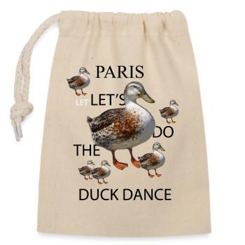 Danse du canard - Sac cadeau en coton avec cordon (14 x 20 cm) - nature - Devant