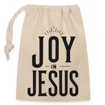 Freude an Jesus - Verschließbarer Geschenkbeutel aus Baumwolle (14x20cm) - Natur - Vorne