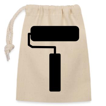 Paint Roller Silhouette – Minimalist Painting Tool - Closable cotton gift bag (14x20cm) - nature - Front