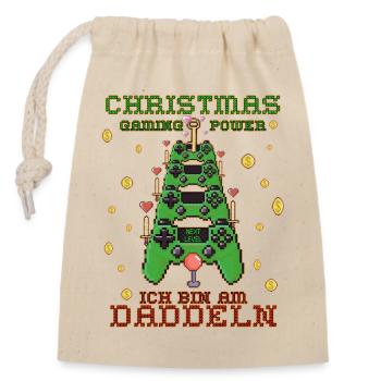 Gamer - Verschließbarer Geschenkbeutel aus Baumwolle (14x20cm) - Natur - Vorne