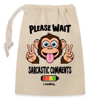 Drôle de singe - Sac cadeau en coton avec cordon (14 x 20 cm) - nature - Devant