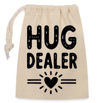 Hug Dealer - Closable cotton gift bag (14x20cm) - nature - Front