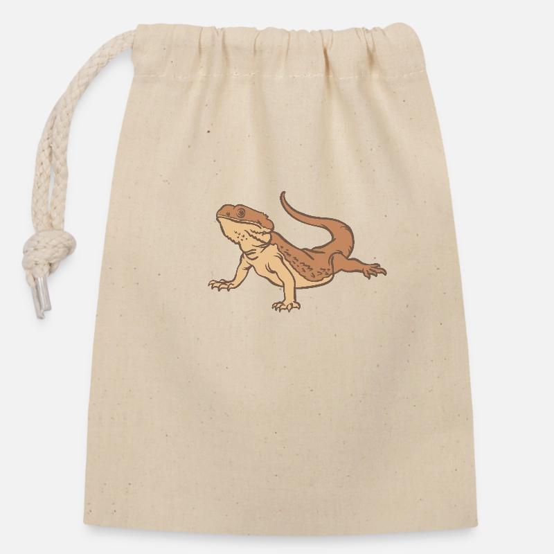 Bartagame - Verschließbarer Geschenkbeutel aus Baumwolle (14x20cm) - Natur