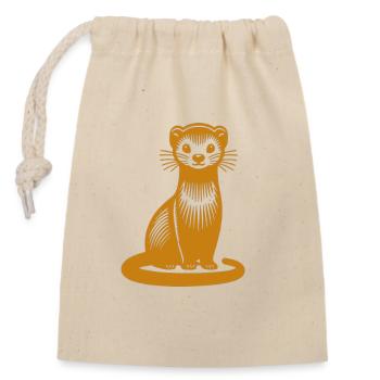 Intrepid mongoose - Closable cotton gift bag (14x20cm) - nature - Front