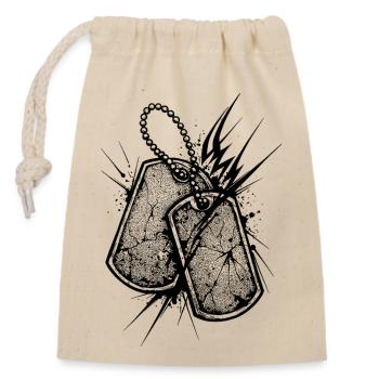 Hors-la-loi, crânes, gangs, motards, soldats, armée - Sac cadeau en coton avec cordon (14 x 20 cm) - nature - Devant