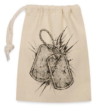 Hors-la-loi, crânes, gangs, motards, soldats, armée - Sac cadeau en coton avec cordon (14 x 20 cm) - nature - Devant