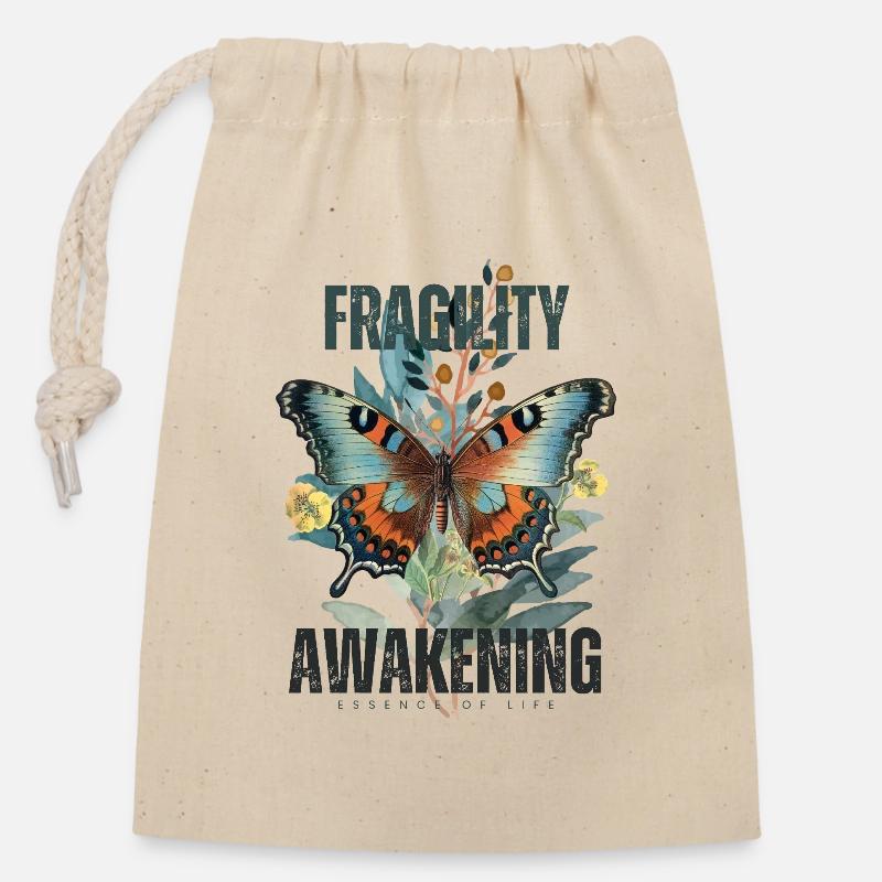 Soul wake - Closable cotton gift bag (14x20cm) - nature