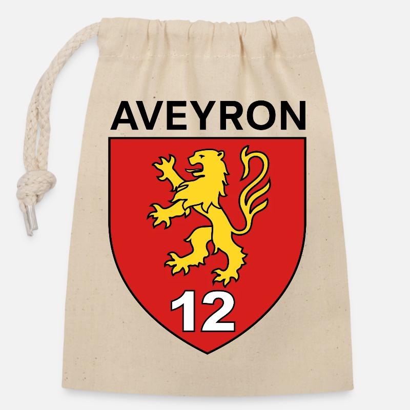 Aveyron - Closable cotton gift bag (14x20cm) - nature