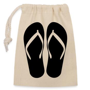 beach - Closable cotton gift bag (14x20cm) - nature - Front