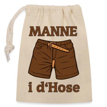 Zwilchhose Schwingerhose Schwinger  Fanartikel - Verschließbarer Geschenkbeutel aus Baumwolle (14x20cm) - Natur - Vorne