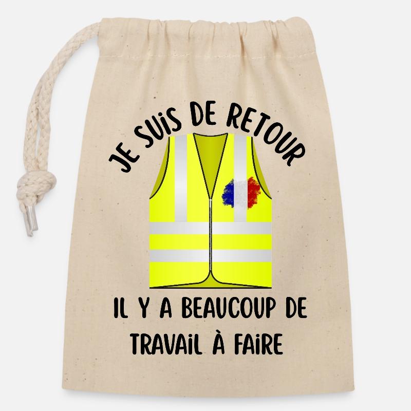 Manifestation  - Sac cadeau en coton avec cordon (14 x 20 cm) - nature