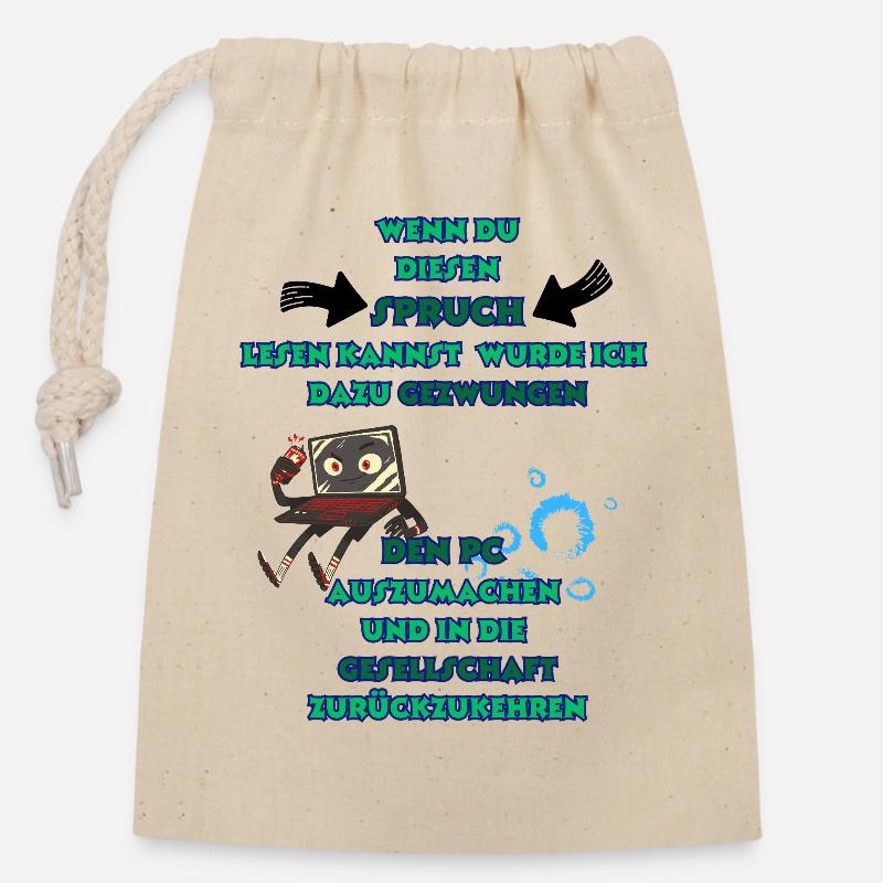 Humorvoller Computerwitz für Technikfans - Verschließbarer Geschenkbeutel aus Baumwolle (14x20cm) - Natur