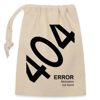 404 Erreur Motivation non trouvée Lustiger IT Spruch - Sac cadeau en coton avec cordon (14 x 20 cm) - nature - Devant