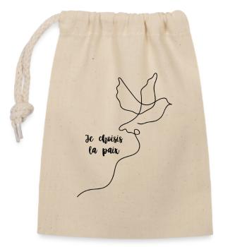 I choose peace - Closable cotton gift bag (14x20cm) - nature - Front
