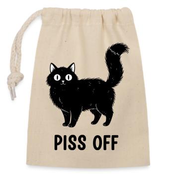 Midnight Cat Snark - Closable cotton gift bag (14x20cm) - nature - Front