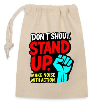 Stand Up Make Sound With Action - Closable cotton gift bag (14x20cm) - nature - Front