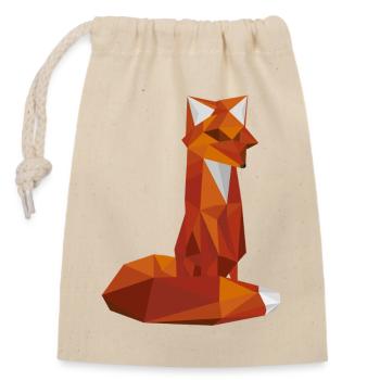 Fuchs - Verschließbarer Geschenkbeutel aus Baumwolle (14x20cm) - Natur - Vorne
