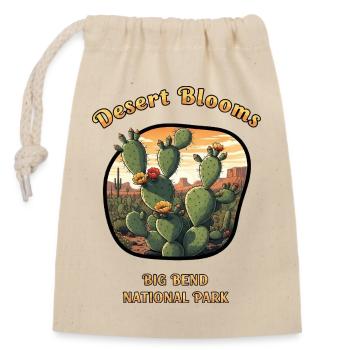 Parc national de Big Bend, désert, Cactus, fleurs, nature - Sac cadeau en coton avec cordon (14 x 20 cm) - nature - Devant