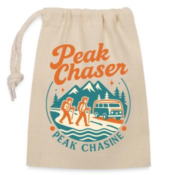 Peak Chaser Abenteuer - Verschließbarer Geschenkbeutel aus Baumwolle (14x20cm) - Natur - Vorne