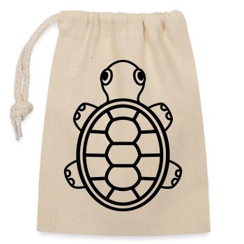 Bébé Tortue mignonne – Reptile comique pour le cœur - Sac cadeau en coton avec cordon (14 x 20 cm) - nature - Devant