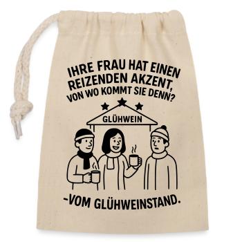 Funny Christmas Saying Christmas Market - Closable cotton gift bag (14x20cm) - nature - Front