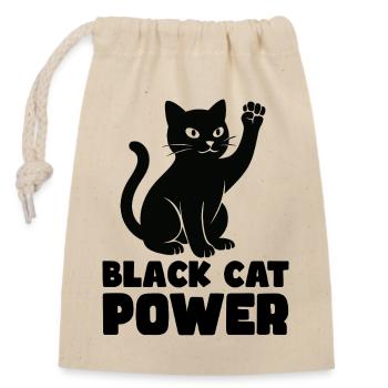 Pouvoir du chat - Sac cadeau en coton avec cordon (14 x 20 cm) - nature - Devant