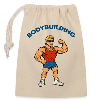 Dessin animé de gymnase de culturisme - Sac cadeau en coton avec cordon (14 x 20 cm) - nature - Devant