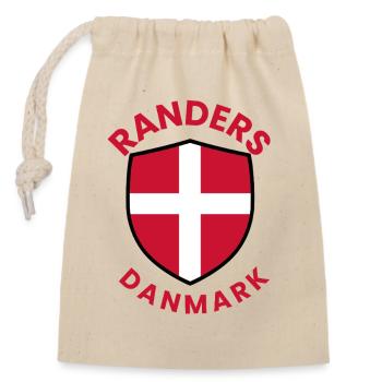 Flagge des Randers-Dänemarks Schildes - Verschließbarer Geschenkbeutel aus Baumwolle (14x20cm) - Natur - Vorne