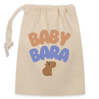Baby Bara Capybara - Closable cotton gift bag (14x20cm) - nature - Front
