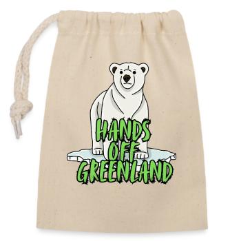 Hands Off Greenland. - Verschließbarer Geschenkbeutel aus Baumwolle (14x20cm) - Natur - Vorne