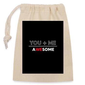 You Plus Me Awesome - Closable cotton gift bag (14x20cm) - nature - Front