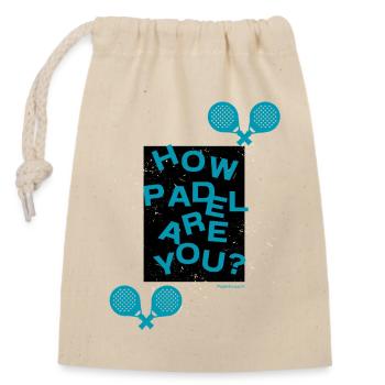 Tu es à quel point de Padel ? - Sac cadeau en coton avec cordon (14 x 20 cm) - nature - Devant