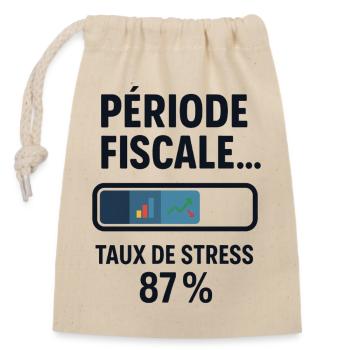 Période fiscale : chargement lent, café rapide - Sac cadeau en coton avec cordon (14 x 20 cm) - nature - Devant