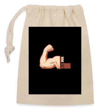 Be Strong - Closable cotton gift bag (14x20cm) - nature - Front