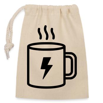 Coffee Cup Flash Energy - Closable cotton gift bag (14x20cm) - nature - Front