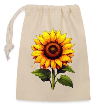 sunflower - Closable cotton gift bag (14x20cm) - nature - Front