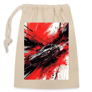 Japon Rouge Noir frénétique - Sac cadeau en coton avec cordon (14 x 20 cm) - nature - Devant