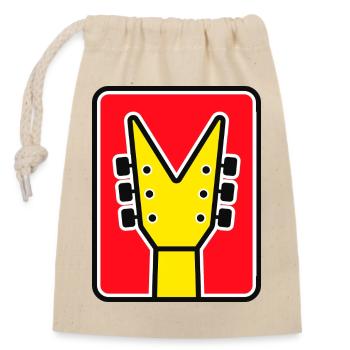 Guitar Emblem - Closable cotton gift bag (14x20cm) - nature - Front