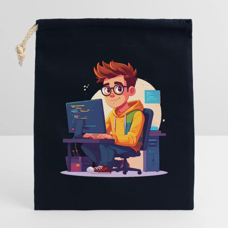 Programmierer oder Nerd Verschließbarer Geschenkbeutel aus Baumwolle (14x20cm)