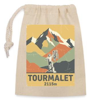 Col du Tourmalet Pyrenees Cycling Climb Art - Closable cotton gift bag (14x20cm) - nature - Front