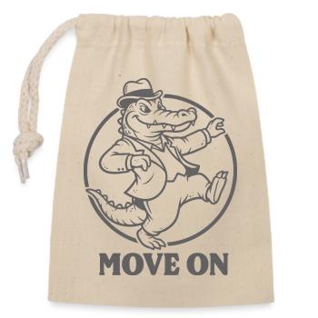 Dancing SKAlligator in a suit - Closable cotton gift bag (14x20cm) - nature - Front