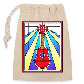 Stained Glass Acoustic Guitar - Closable cotton gift bag (14x20cm) - nature - Front