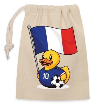 Maillot de football français pour les supporters - Sac cadeau en coton avec cordon (14 x 20 cm) - nature - Devant