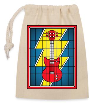 Stained Glass Electric Guitar - Closable cotton gift bag (14x20cm) - nature - Front