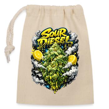 Typographie de la souche diesel acide Imprimé - Sac cadeau en coton avec cordon (14 x 20 cm) - nature - Devant