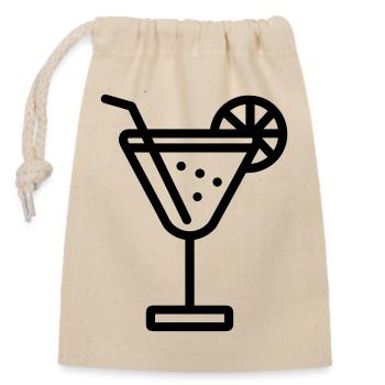 Cocktail - Verschließbarer Geschenkbeutel aus Baumwolle (14x20cm) - Natur - Vorne